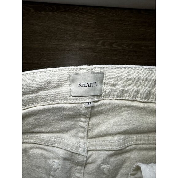 KHAITE Danielle Straight-Leg Jeans in Cream Ivory Size 27 - Picture 5 of 12